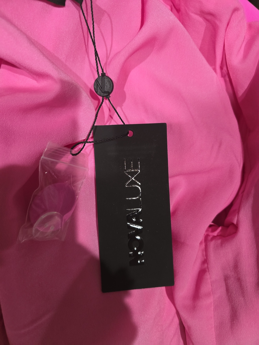 Fashion Nova Neon Pink Feather Trim Double-Breasted Blazer - Picture 11 of 12